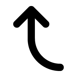arrow bend left up bold icon