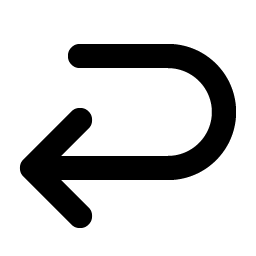 arrow u down left bold icon