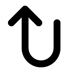arrow u left up bold icon