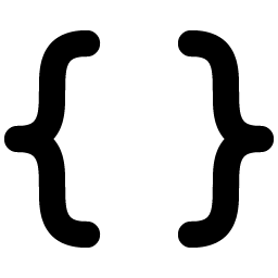 brackets curly bold icon