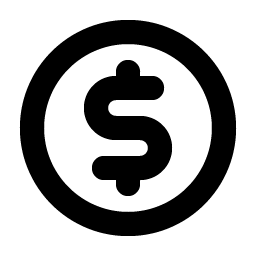 currency circle dollar bold icon