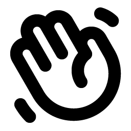 hand waving bold icon