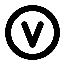 letter circle v bold icon
