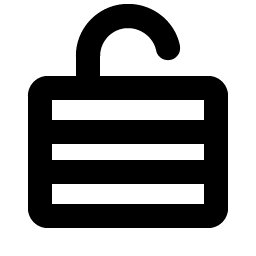 lock laminated open bold icon