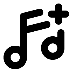 music notes plus bold icon