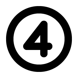 number circle four bold icon