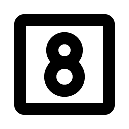 number square eight bold icon