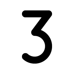 number three bold icon