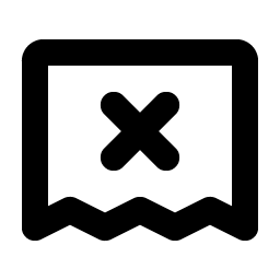receipt x bold icon