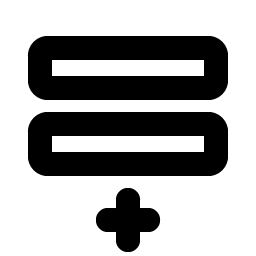 rows plus bottom bold icon