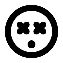 smiley x eyes bold icon