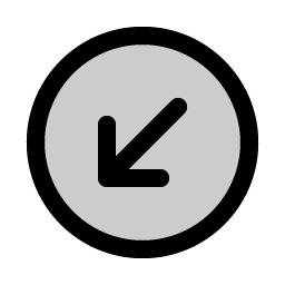 arrow circle down left duotone icon