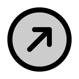 arrow circle up right duotone icon