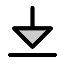 arrow line down duotone icon