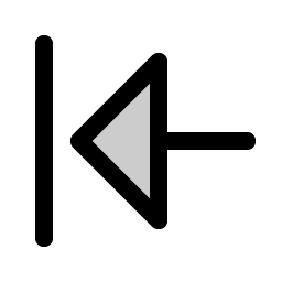 arrow line left duotone icon