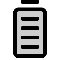 battery vertical full duotone icon
