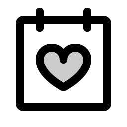calendar heart duotone icon