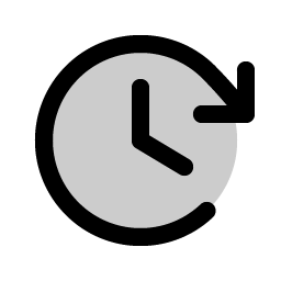 clock clockwise duotone icon