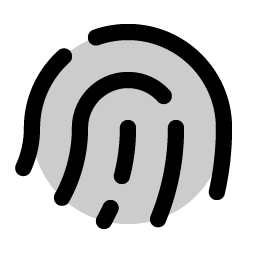 fingerprint simple duotone icon