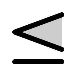 less than or equal duotone icon