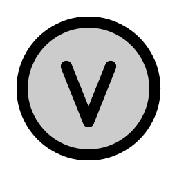 letter circle v duotone icon