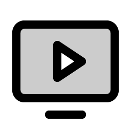 monitor play duotone icon