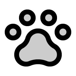 paw print duotone icon