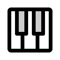 piano keys duotone icon