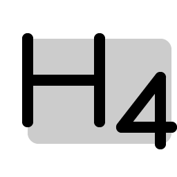 text h four duotone icon