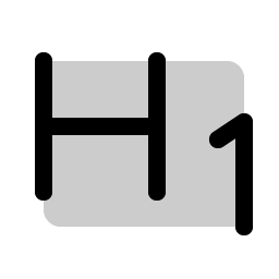 text h one duotone icon