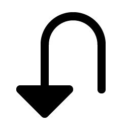 arrow u left down fill icon