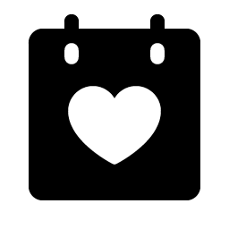 calendar heart fill icon