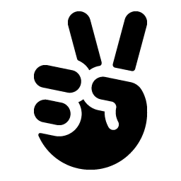 hand peace fill icon