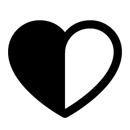 heart half fill icon