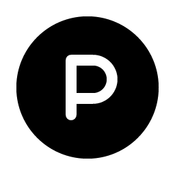 letter circle p fill icon