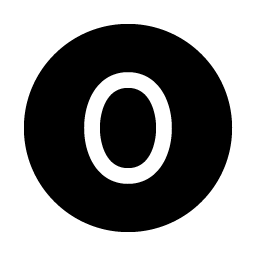 number circle zero fill icon