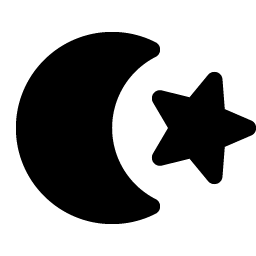 star and crescent fill icon