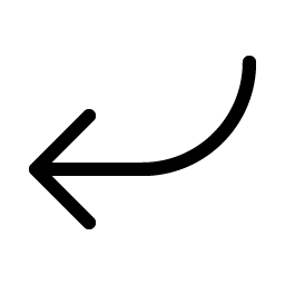 arrow bend down left light icon