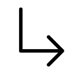 arrow elbow down right light icon