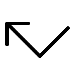 arrow elbow left light icon