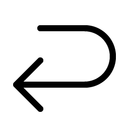 arrow u down left light icon