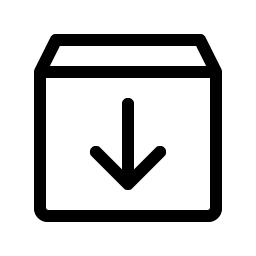 box arrow down light icon