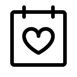calendar heart light icon