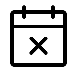 calendar x light icon