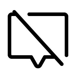 chat centered slash light icon