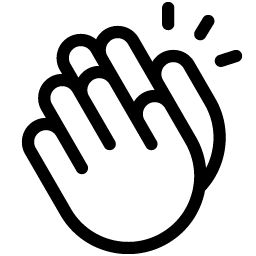 hands clapping light icon