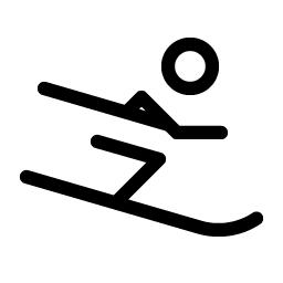 person simple ski light icon