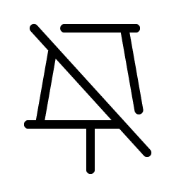 push pin simple slash light icon