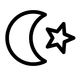 star and crescent light icon