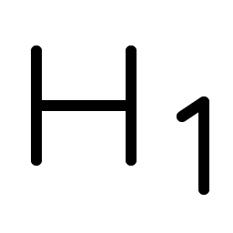 text h one light icon